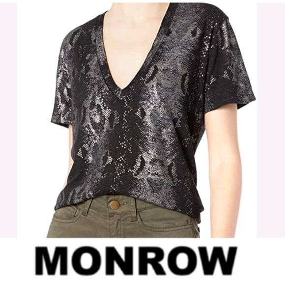 Monrow Tops - Monrow python foil print short sleeve T-shirt